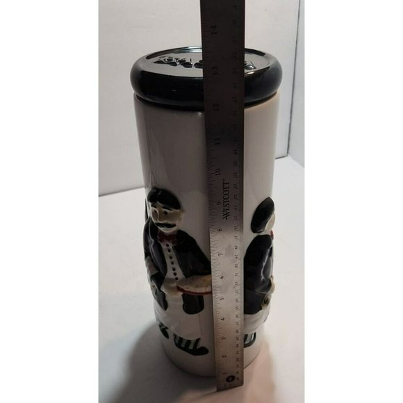 Houston Harvest Ceramic Tall Pasta Storage Container with Waiters in Relief - Picture 16 of 16